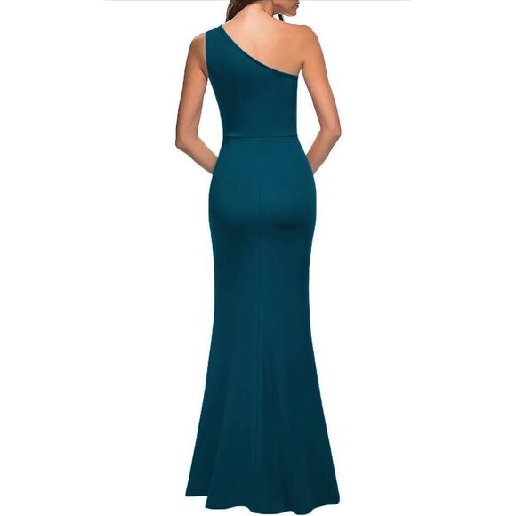 NEW 1 Shoulder Mermaid high Split Cocktail Formal Maxi Dress M - Picture 2 of 4